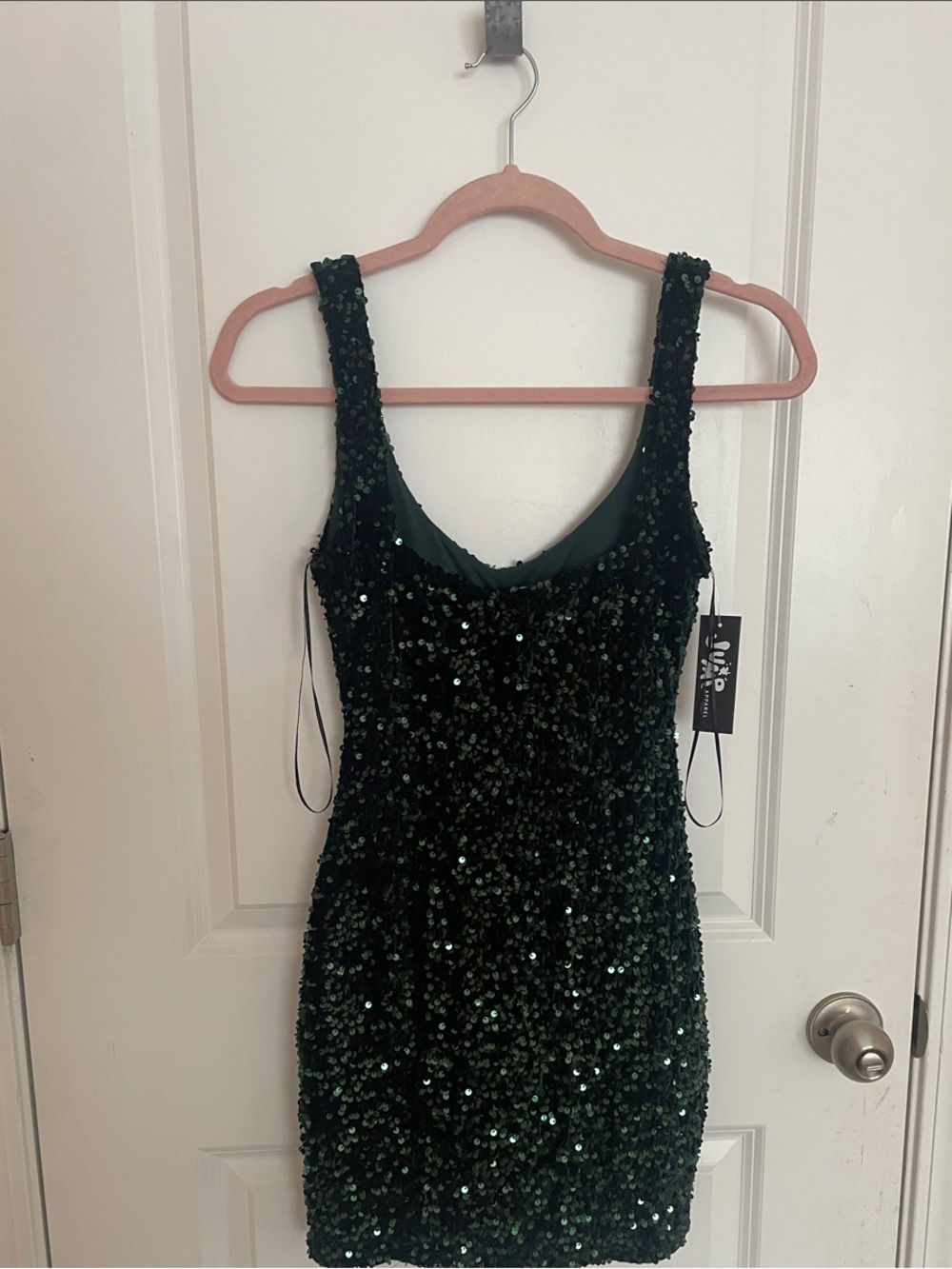 Hunter Emerald Sequin Tank Mini Dress